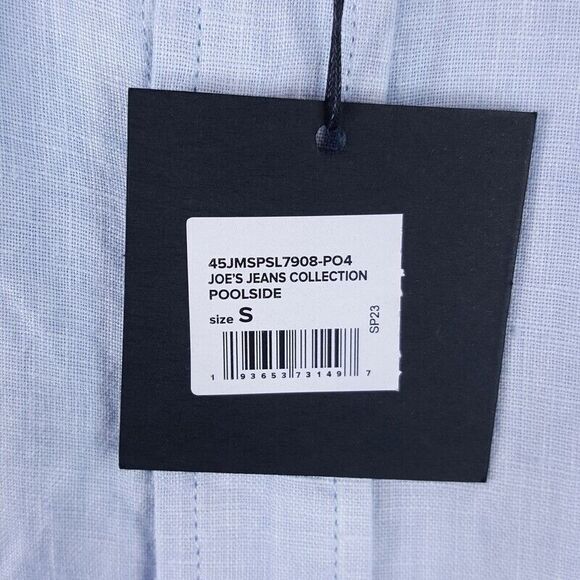 JOES Mens Shirt Small Blue Button Up Casual Pocket 100% Linen COOPER $168 - Picture 4 of 10